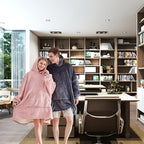 Wearable Hoodie Blanket Sherpa Fleece Reversible with Kangaroo Pocket Ultra Soft Cozy Snuggle Blanket Sweatshirt for TV Sofa Outdoor Light Grey Dark Gray Pink Black 36x34 Inch