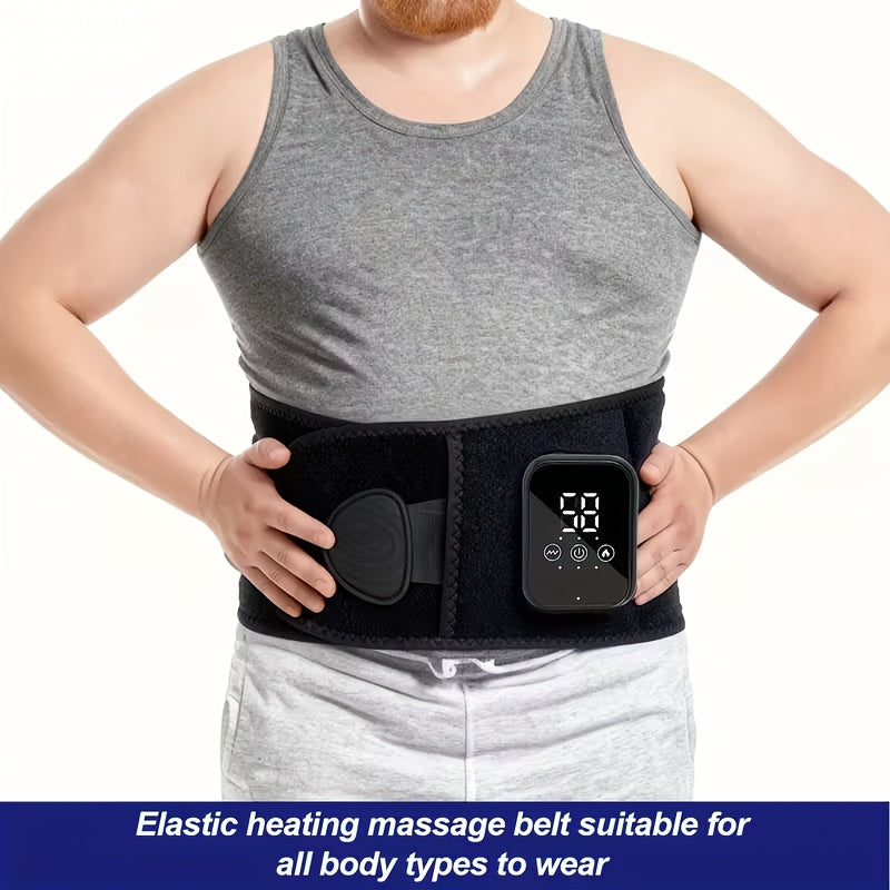 Cordless Electric Heating Waist Massager Belt with LCD Display, 3-in-1 Heating, Massage & Lumbar Support, 3 Adjustable Heat Settings, Back Pain Relief for Men & Women, Great Gift