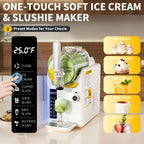 2-in-1 Ice Cream Maker & Slushie Machine 88oz, No Ice Needed Self-Cleaning Frozen Drink Machine, 5 Presets for Soft Serve, Slushies, Margaritas, Frappes & Milkshakes — Party & Home Use, Black