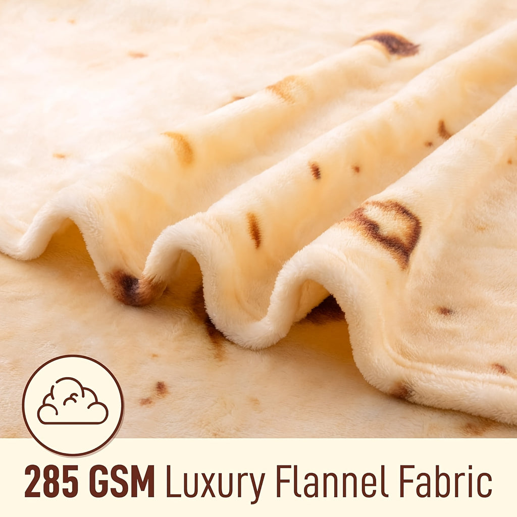 Mexican Tortilla Blanket – 285GSM Soft Flannel Round Novelty Throw, 5 Sizes, Gift Bag Option, Funny Birthday Christmas Gift
