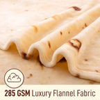 Mexican Tortilla Blanket – 285GSM Soft Flannel Round Novelty Throw, 5 Sizes, Gift Bag Option, Funny Birthday Christmas Gift