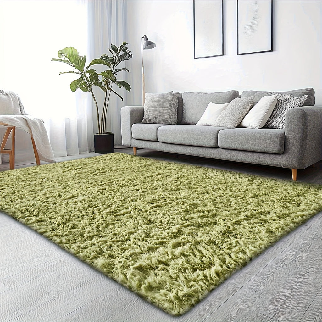 Velvet Shag Area Rug with Non-Slip Backing – Super Soft Plush Indoor Carpet for Living Room, Bedroom & Kitchen, Tie-Dye & Solid Colors, 5 Sizes