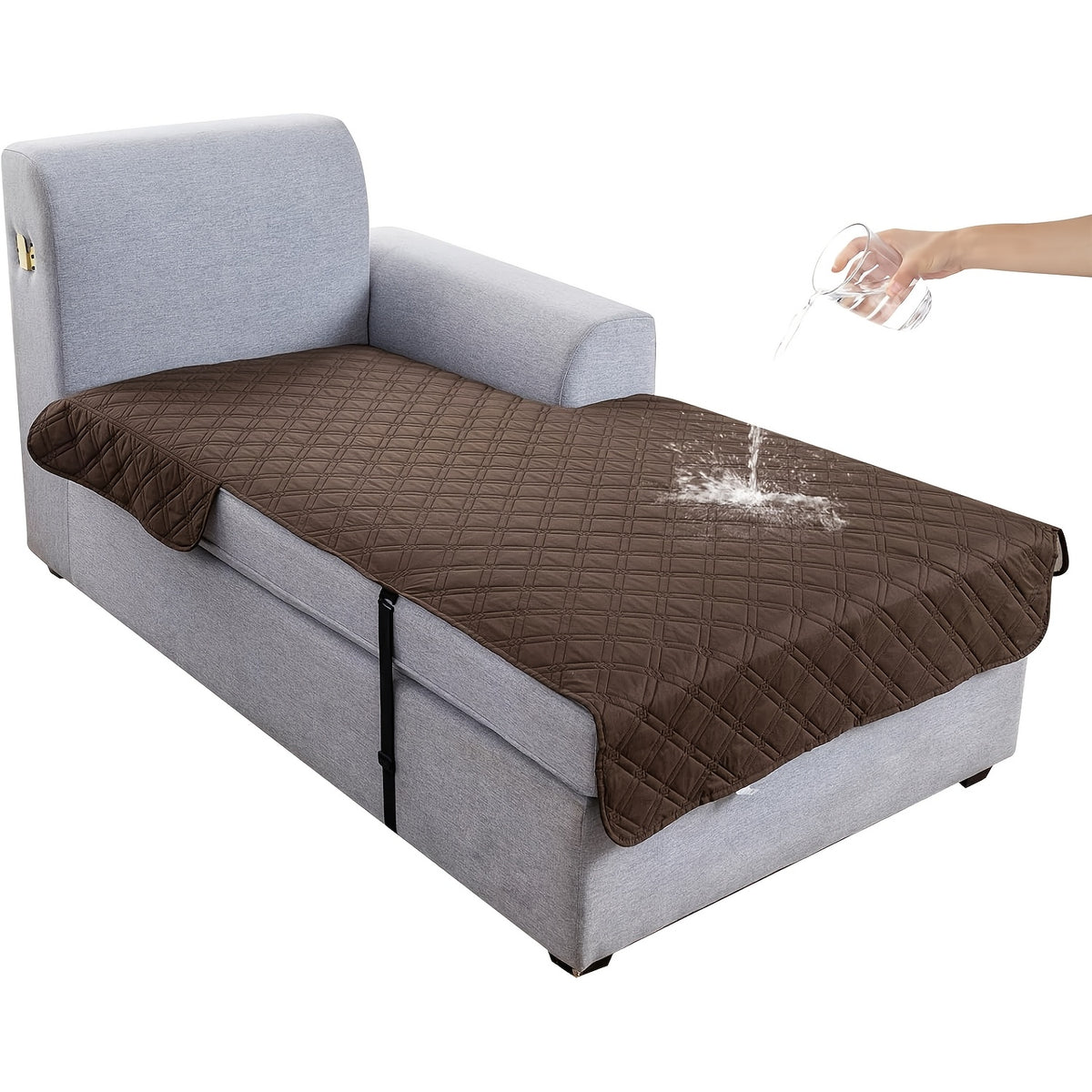 L-Shape Sectional Sofa Cover Non-Slip Machine Washable Chaise Lounge Slipcover Pet-Friendly Loveseat 3-Seater Right Chaise 9 Colors