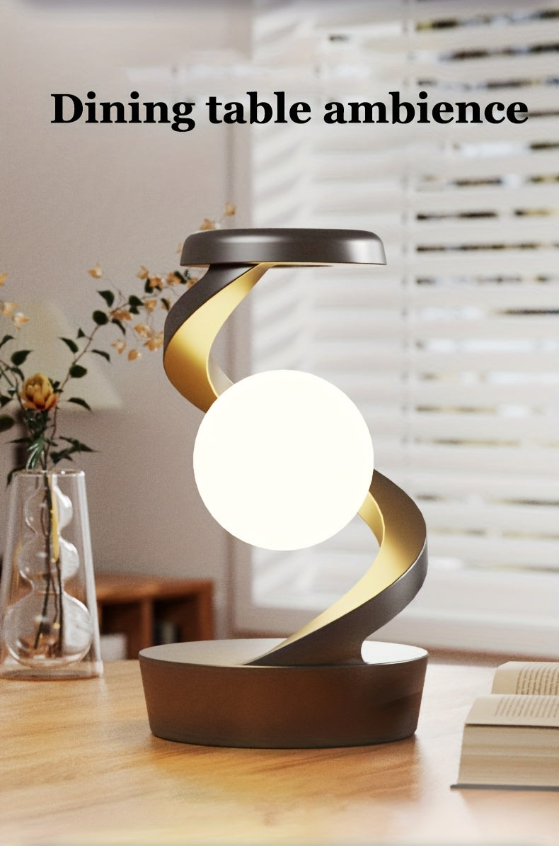 Floating Rotating Lamp with Wireless Charging, Color-Changing LED Table Lamp, Bedside Nightstand Lamp with Atmosphere Night Light – Home & Party Decor