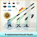 Electric Scrubber Brush with 9 Brush Heads 5 Speeds & 3 Extendable Handles - Power Cleaning Brush for Bathroom, Kitchen, Tiles, Floors & Carpets