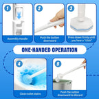 Disposable Toilet Brush Holder Set 50 Refill Heads 1 Wand 1 Wall-Mounted Storage Box Touchless Toilet Bowl Cleaning Kit for Bathroom Sink Bathtub