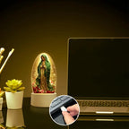 Guadalupe Prayer Night Light with Warm White Glow & Switch Control – Christian Home Decor for Prayer Room, Baptism Gift, Worship Altar & Spiritual Atmosphere