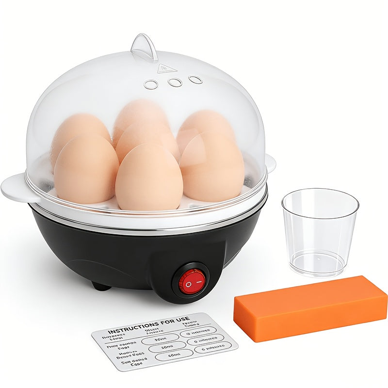 Electric Egg Cooker Steamer 1 or 2 Layer, Auto Shut-Off, Boiled & Soft-Boiled, with Descaling Accessories – Mini Breakfast Machine for Kitchen, Dorm & Office