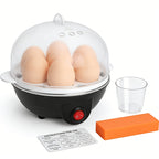 Electric Egg Cooker Steamer 1 or 2 Layer, Auto Shut-Off, Boiled & Soft-Boiled, with Descaling Accessories – Mini Breakfast Machine for Kitchen, Dorm & Office
