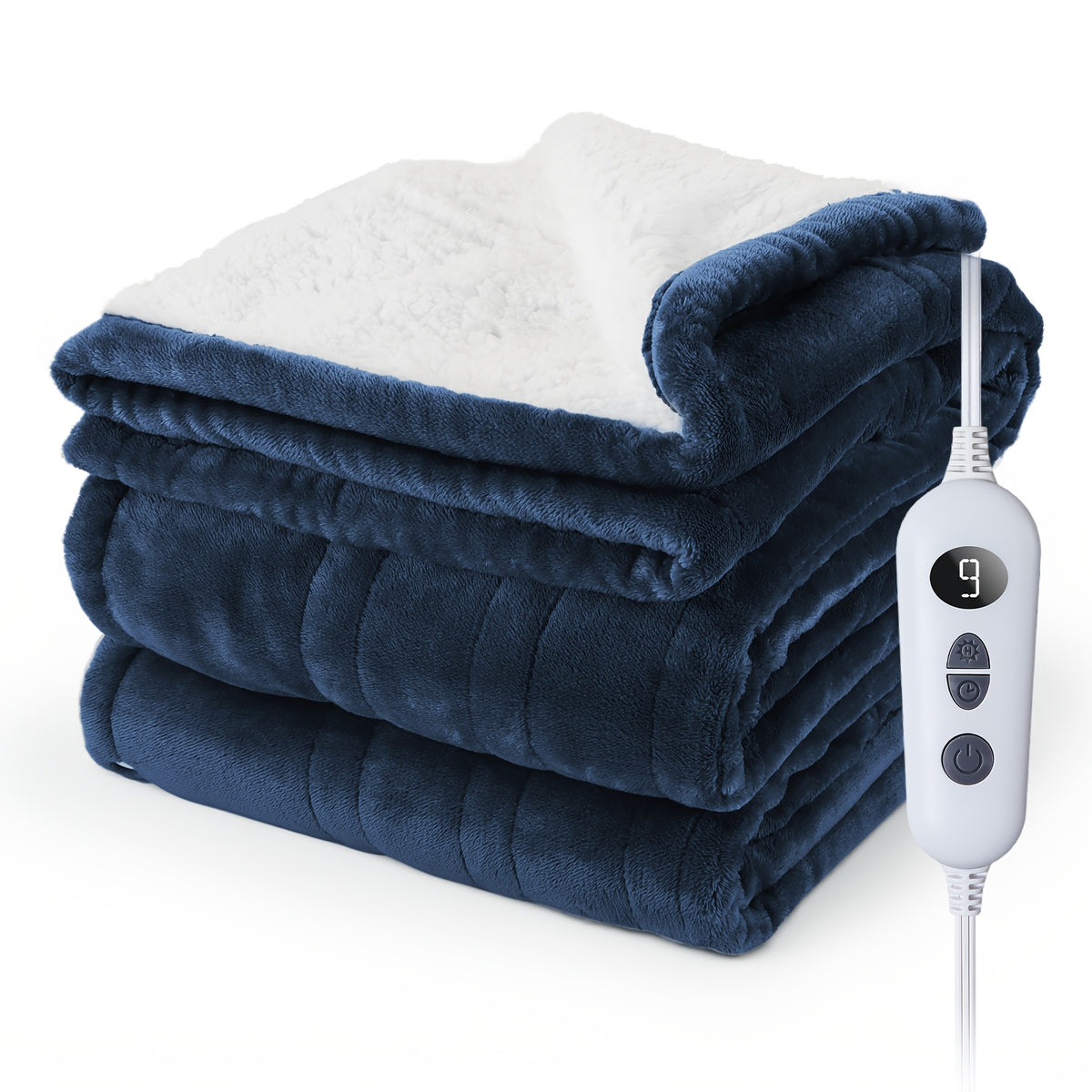 Electric Heated Blanket Soft Flannel 10 Temperature Levels Dual Control – PTC+NTC Overheat Protection, Machine Washable, for Couples Bedroom & Winter Home Use