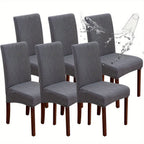 Stretch Jacquard Dining Chair Covers Set of 4 or 6 Removable Washable Polyester-Elastane Slipcovers – Chair Protector for Kitchen Home Hotel Restaurant, Valentine's Day Home Decoration