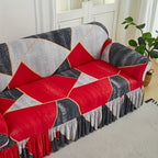 Sofa Cover Slipcover with Printed Skirt – Elastic Pet Anti-Dirt Protection for Living Room, 2/3/4-Seater & Single, All-Purpose Couch Cushion Cover Home Decor