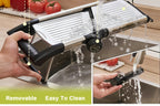 Adjustable Mandoline Slicer with 5 Thickness Settings – Stainless Steel Vegetable Slicer & Grater for Onion, Potato, Carrot, Cheese & Fruit – Professional Kitchen Tool, Optional Cut-Resistant Gloves