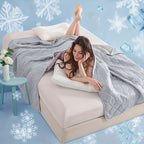 Cooling Blanket for Hot Sleepers - Breathable Dual-Sided Lightweight Quilted Throw, Geometric Pattern Summer Blanket, Sweat Absorbent Soft Bedding, 5 Sizes 6 Colors
