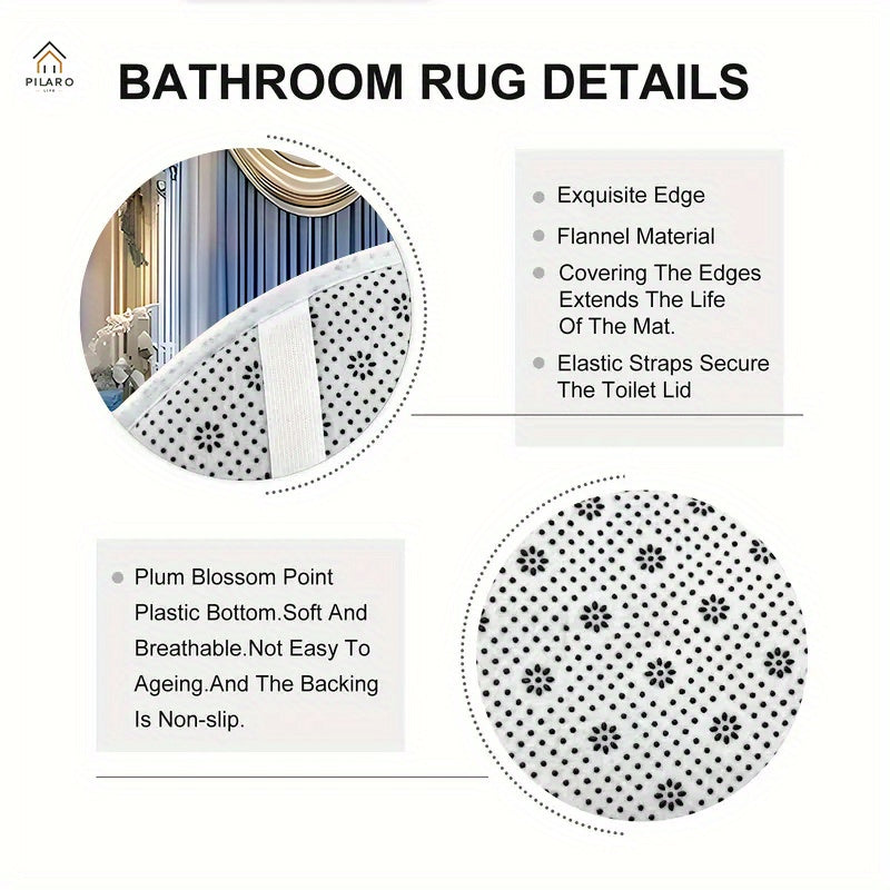 4-Piece Vintage Shower Curtain Set with Hooks, Non-Slip Floor Mat, Toilet U-Mat & Lid Cover — Waterproof Odor-Free Decorative Bathroom Ensemble, Ideal Gift