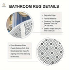 4-Piece Vintage Shower Curtain Set with Hooks, Non-Slip Floor Mat, Toilet U-Mat & Lid Cover — Waterproof Odor-Free Decorative Bathroom Ensemble, Ideal Gift