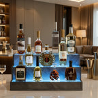 Illuminated Liquor Shelf 24 Inch LED Bar Bottle Display Unit – Wall Mounted Floating Shelf for Home Bar & Man Cave