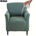 Elastic Stretch Armchair Sofa Cover, Corn Velvet Knit Non-Slip Solid Color Sofa Slipcover Protective Cover for Small Single Armrest Chair Living Room Pet-Friendly