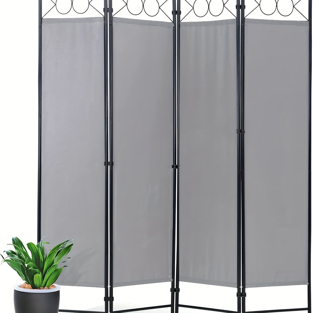 4 Panel Folding Room Divider Privacy Screen | Portable Wall Divider Partition for Home, Office & Bedroom Separation – Black, Grey, Beige, Tan