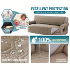 L-Shaped Sectional Sofa Cover 100% Liquid-Resistant Couch Slipcover with Non-Slip Straps for Dogs Cats Pets Left Right Chaise