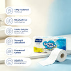 Ultra Soft Toilet Paper 4-Ply Thick Undyed Tissue Rolls, No Lint No Crumbs, Premium Bathroom Tissue for Home Hotel Office, Available in 1, 2 & 6 Roll Packs