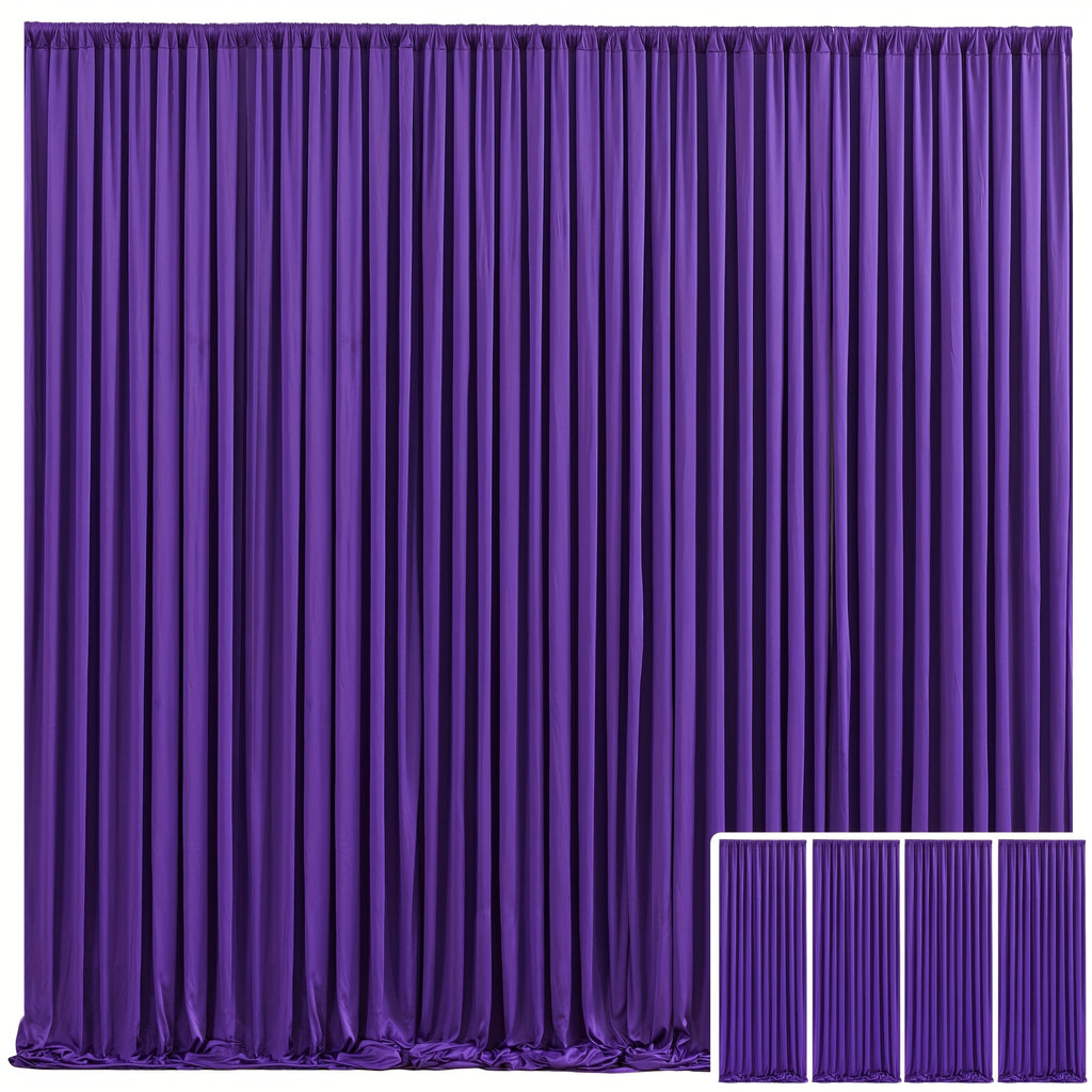 Photo Backdrop 4-Pack Taffeta Draping Background Cloth 5×10 Ft – Opaque Reusable Rod Pocket Panel for Weddings, Birthdays, Baby Showers & Photo Studios | 16 Colors