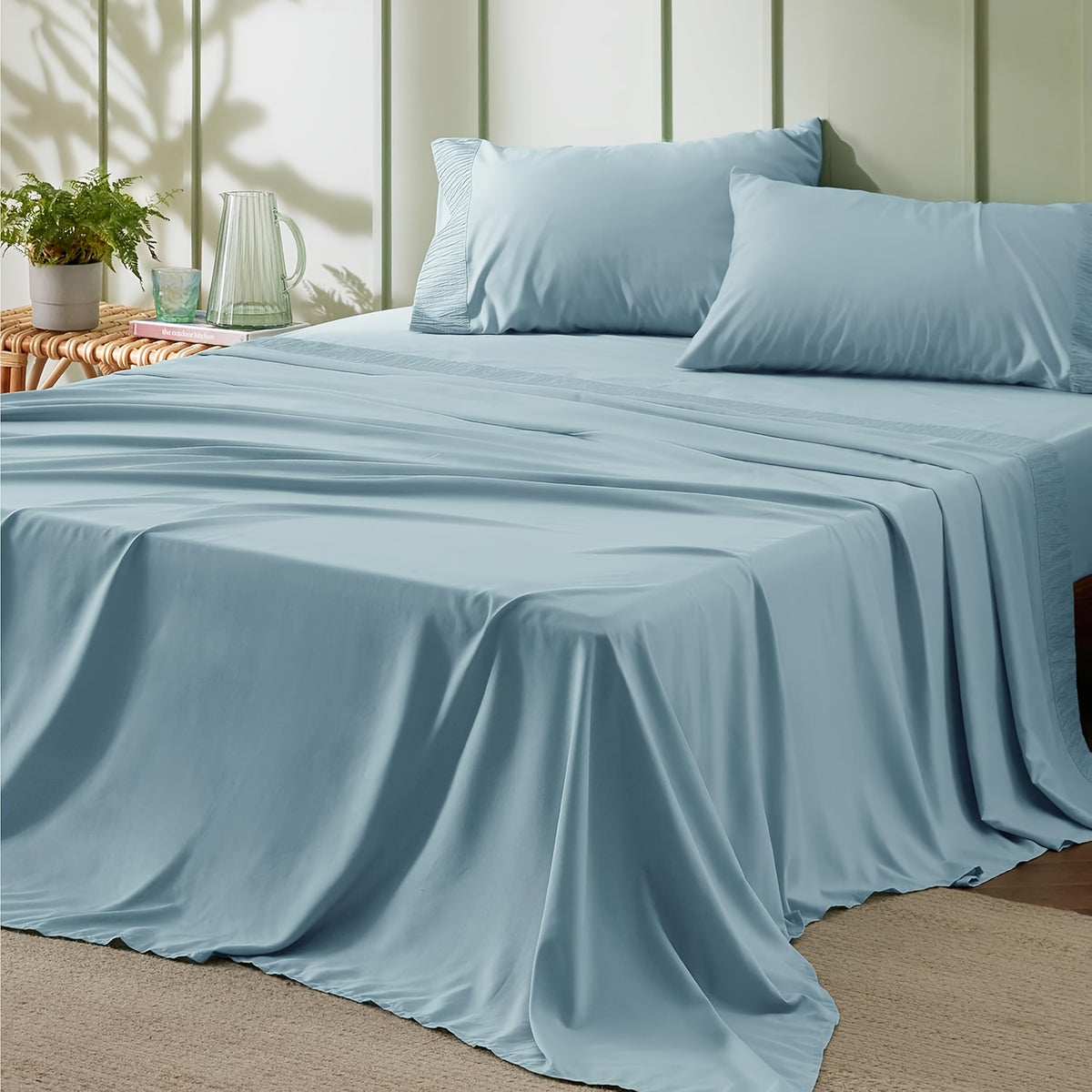 Luxury Microfiber Bed Sheet Set 4-Piece | Deep Pocket, Fade Resistant