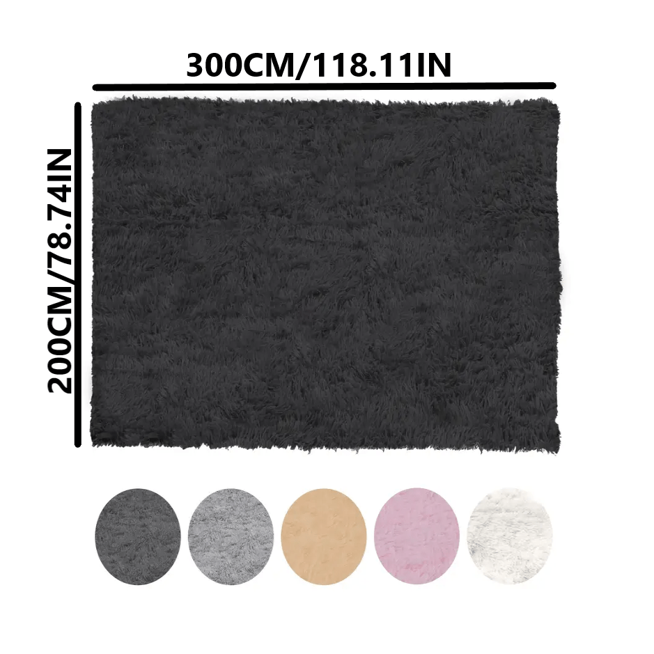 Fluffy Area Rug 200x300cm Super Soft, Large Indoor Shag Rug for Living Room Bedroom Office, Non-Slip Plush Floor Mat in Multiple Colors