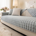 Short Plush Sofa Cover Soft Thick Pet Friendly All Season Sofa Protector Machine Washable for 1 2 3 4 Seater Living Room Bedroom Office Winter