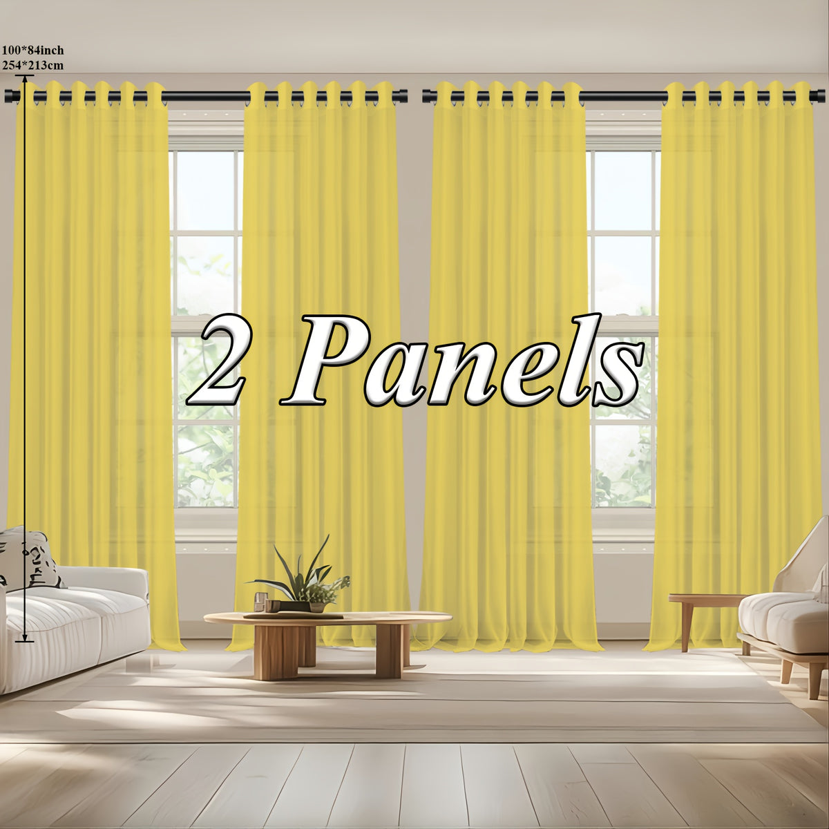 Sheer Curtains Semi Transparent Panels with Top Loop Pleated Header for Bedroom Living Room – Set of 2 or 4, 70-80G Lightweight Fabric, Multiple Sizes & Colors