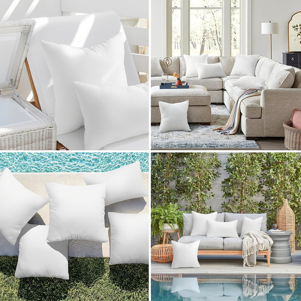 4-Pack Ultra-Fluffy Pillow Inserts – Skin-Friendly Softness & Quick Rebound Square Pillow Cores for Sofa, Bed, Garden & Outdoor Use | Multiple Sizes