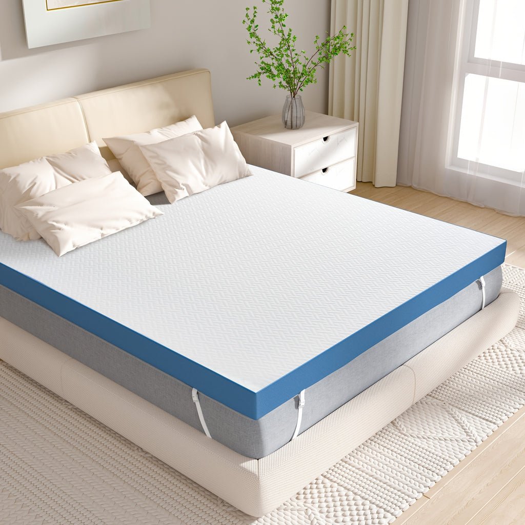 4 Inch Cooling Gel Memory Foam Mattress Topper with Removable Cover Twin Twin XL Full Queen Soft Breathable Bed Topper Pressure Relief