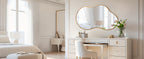 Irregular Wall Mirror Golden Asymmetrical Decorative Mirror Aviation Aluminum Alloy Frame for Bathroom Bedroom Living Room Entryway Cloakroom Modern Home Decor