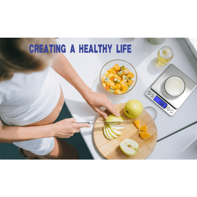 Digital Kitchen Scale 3000g 0.1g Accuracy - Pocket Food Scale with 6 Measurement Modes LCD Display and Tare Function - Compact Nutrition Scale for Cooking Baking Coffee and Meal Prep