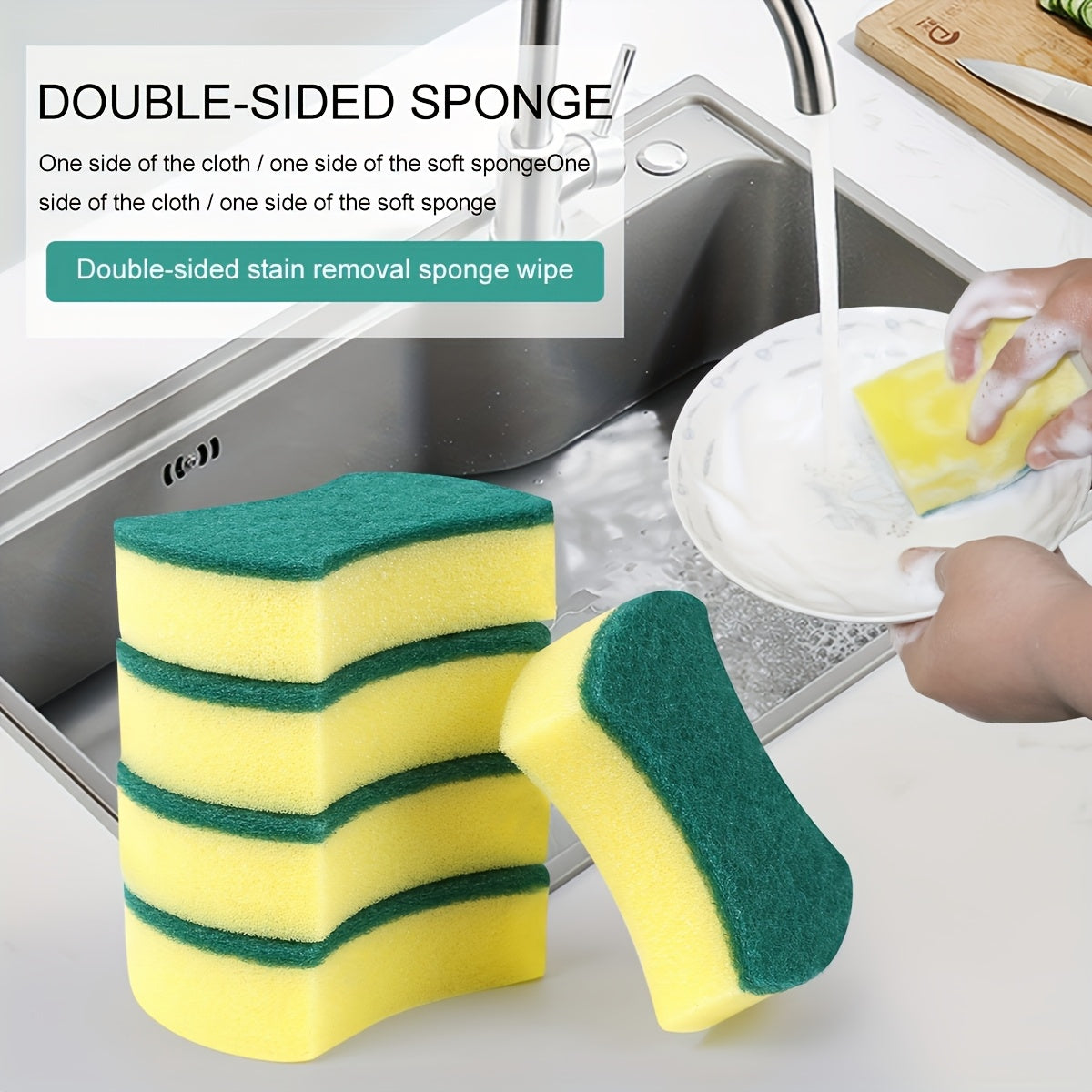 Compressed Double-Sided Kitchen Sponge Set 27 Piece, Multi-Size Dishwashing Sponges Scrubber Pads for Home Cleaning, Space-Saving Expandable Cellulose Sponges Easy to Store