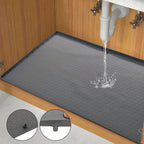 Under Sink Mat Waterproof 34x22 Inch - Silicone Cabinet Liner Drip Tray for Kitchen & Bathroom, Shelf Protector Organizer for Under Sink Storage, Large & Gray Options