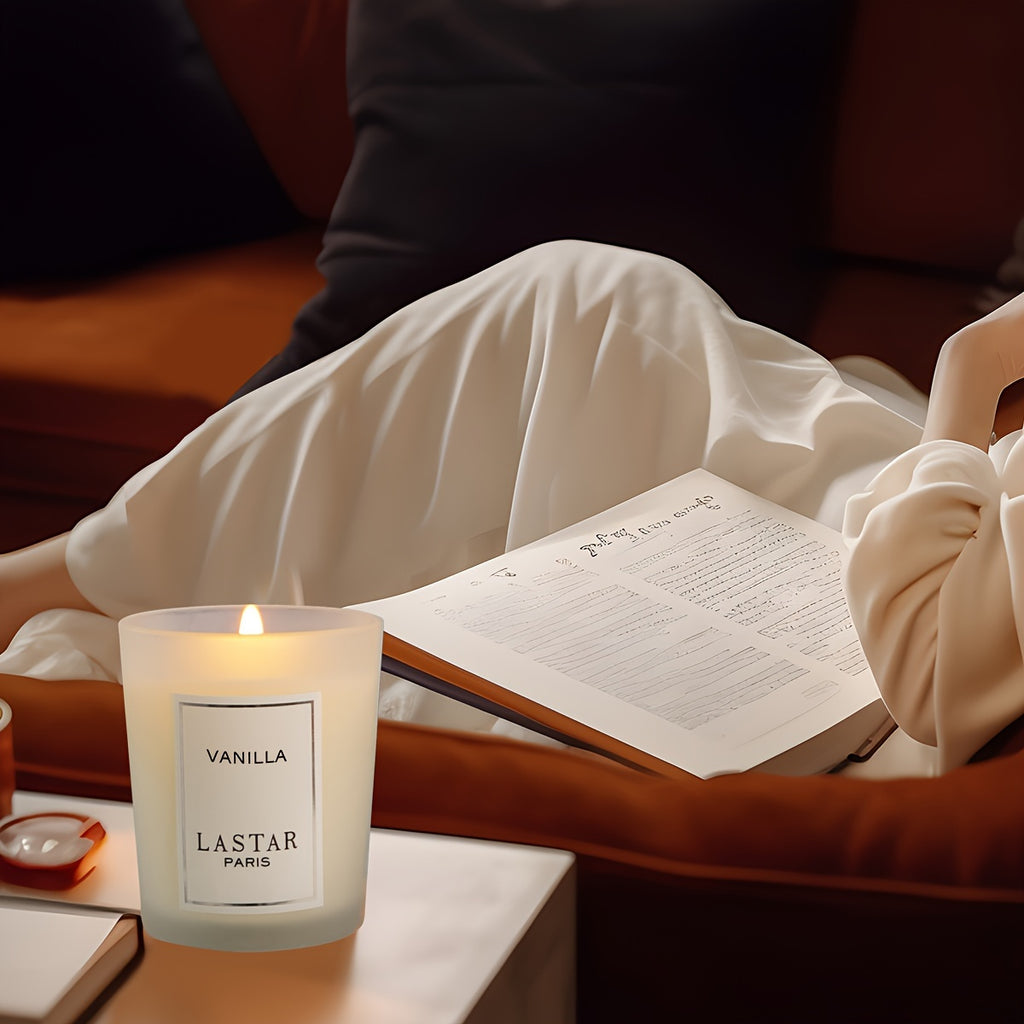 Vanilla Scented Candle Soy Wax Elegant Round Jar with Glitter Accents 70g Long-Burning Home Hotel Wedding Decor Gift for Christmas Valentine's Day Mother's Day