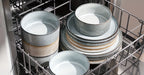 12-Piece Stoneware Dinnerware Set for 4 – Reactive Glaze Plates & Bowls, Lead-Free, Microwave & Dishwasher Safe, Raised Stripe Edge Design (Cappuccino White or Vanilla White)