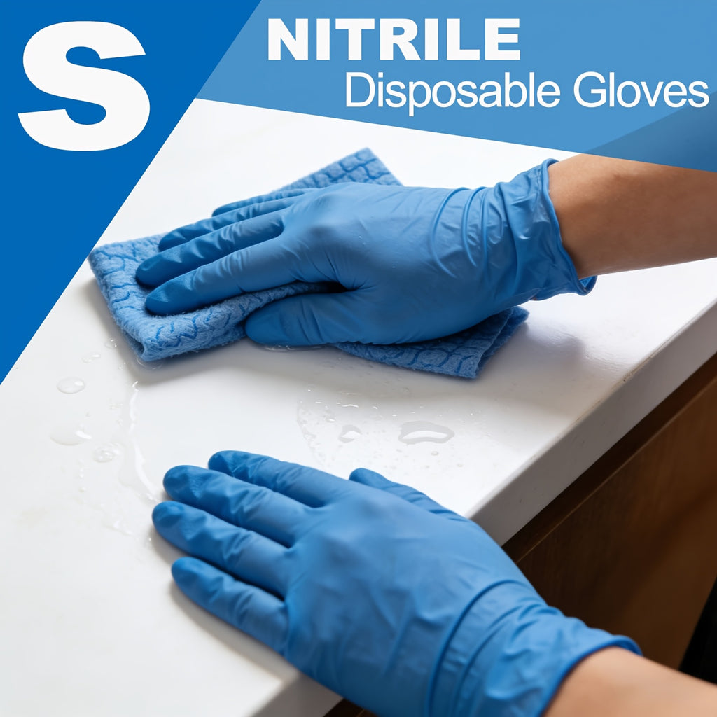 Nitrile Gloves 1000pcs Blue Disposable Powder Free Latex Free S M L XL Protective Gloves for Cleaning Cooking Gardening Food Prep Medical Non-Sterile Bulk Gloves Box Home Kitchen Outdoor Use