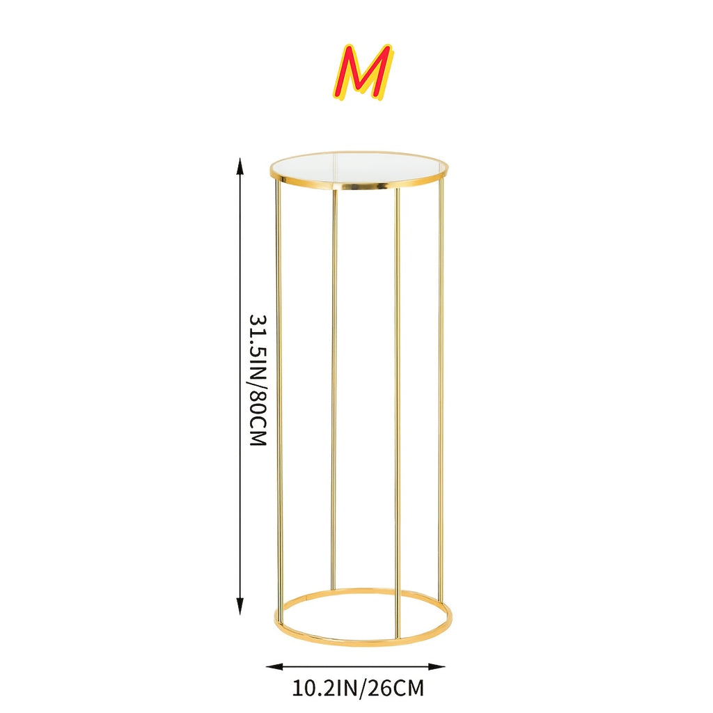 Metal Cylinder Pedestal Stand for Events – Round Cylinder Display Stand for Vase Cake Floral Arrangements, Party Wedding Celebration Table Riser, Decorative Metal Craft Stand