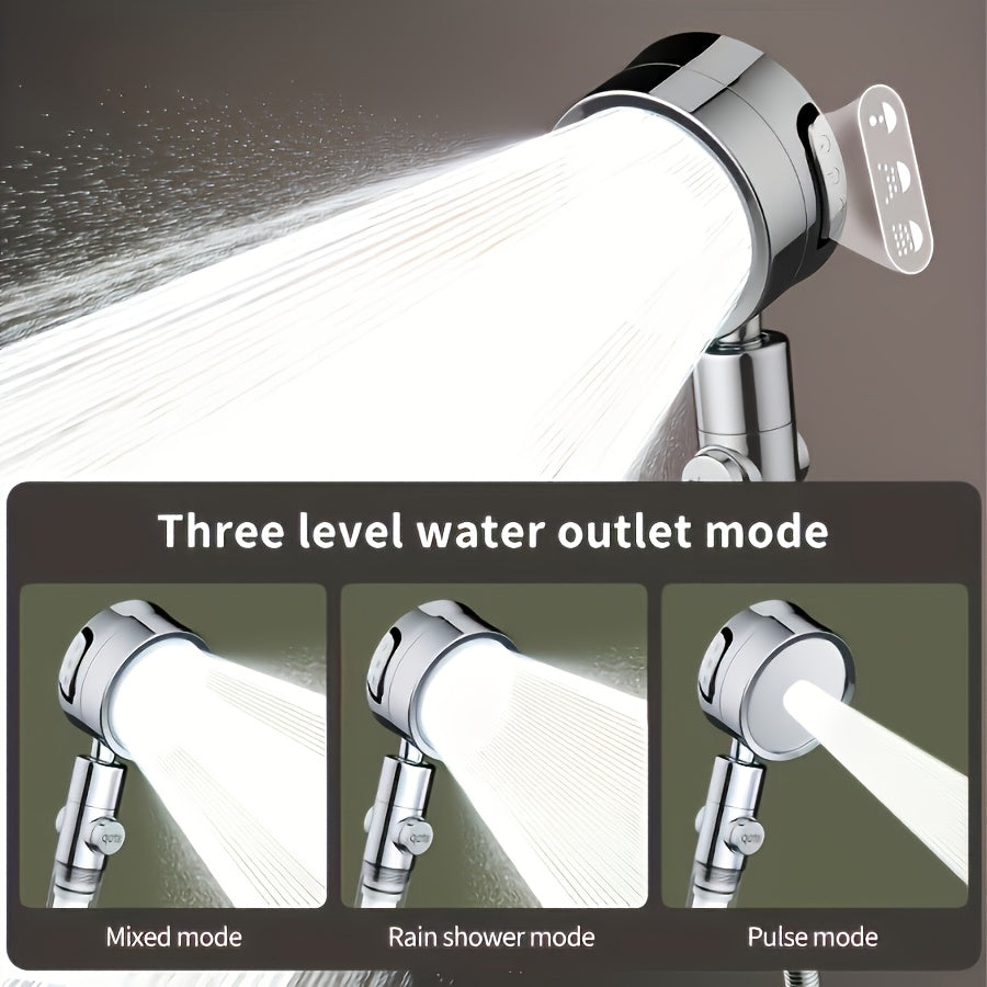 High Pressure Filter Showerhead 3 Adjustable Spray Modes with Angle-Adjustable Mount – Super Pressurized Home Bath Shower Head Bathroom Upgrade, Silver