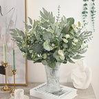 Artificial Eucalyptus Stems Bulk 50/100pcs – Mixed Silver Dollar Eucalyptus Leaf Picks for Bouquets, Flower Arrangements & Home Decor – Faux Greenery Stems for Vases & Wreaths