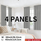 Blackout Curtains Rod Pocket 4-Panel Solid Color Lightweight Matte Drapes | 100% Light Blocking Window Curtains for Bedroom Living Room, 9 Colors 5 Sizes