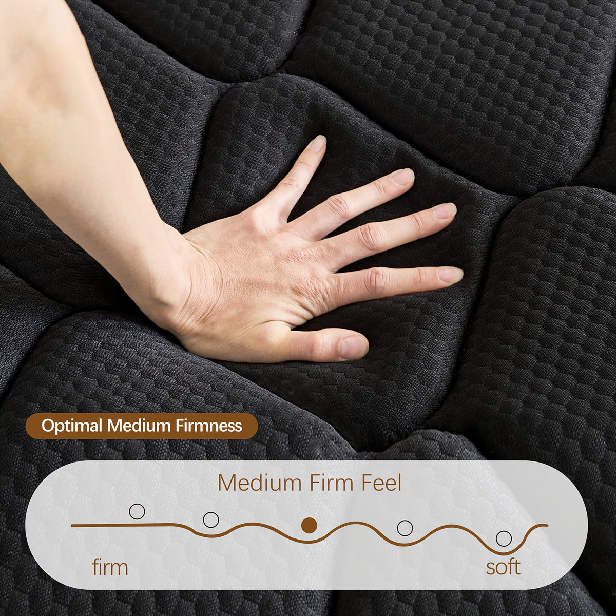 Hybrid Mattress | Memory Foam & Spring, Medium Firmness, Lumbar Support, Boxed – 10", 12" & 14" | Twin, Full, Queen, King