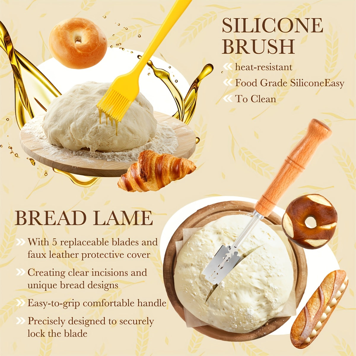 Sourdough Bread Baking Kit with Banneton Proofing Basket Set - Complete Starter Supplies Including Oval & Round Proofing Baskets, Sourdough Starter Jar, Baking Tools & Utensils for Home Bakers