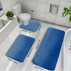 Plush Memory Foam Bath Mat Set 3 Piece – Soft Non-Slip Fast Absorbent Machine Washable Thickened Bath Rug for Bathroom, Shower, Kitchen & Bedroom – 9 Colors
