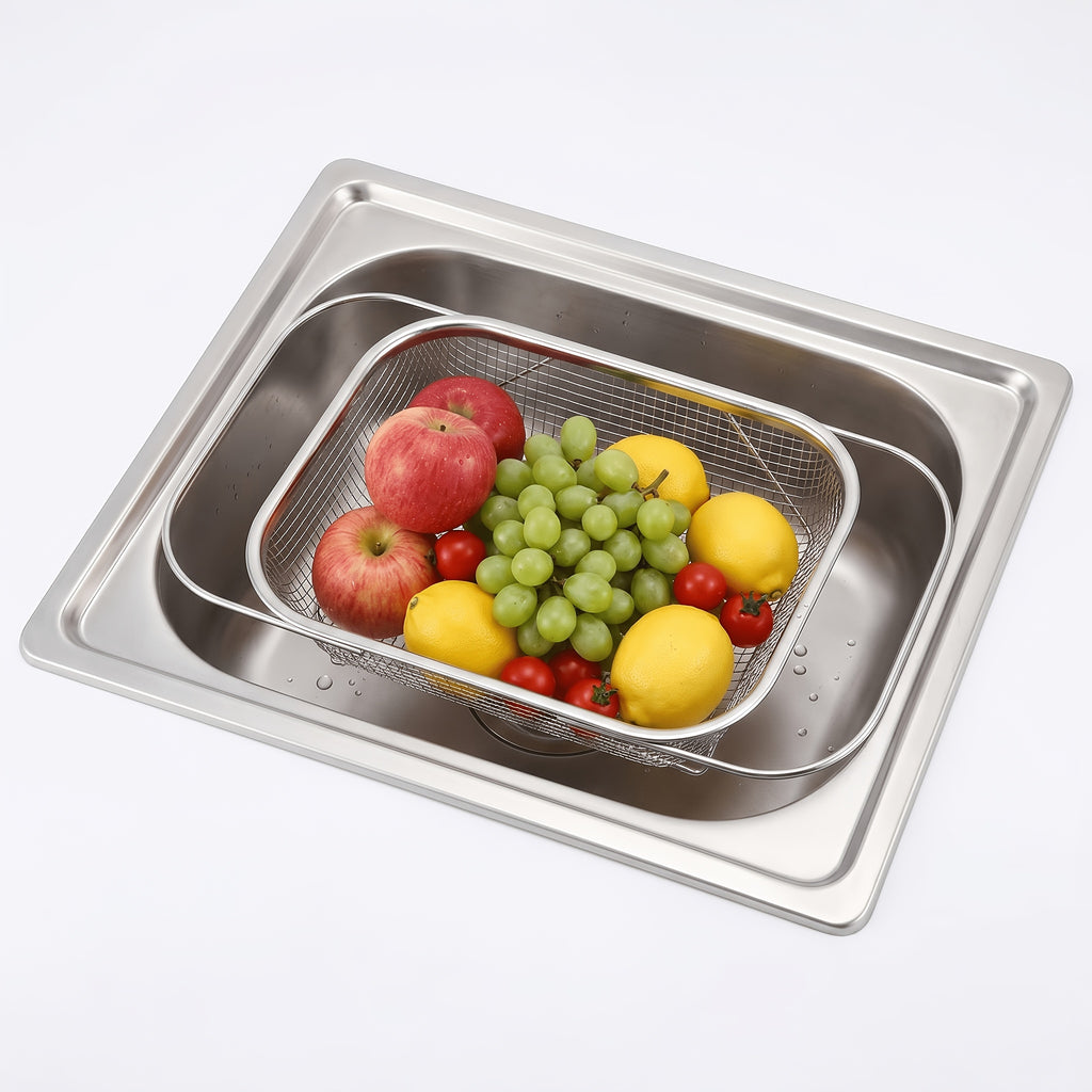 Expandable Stainless Steel Colander | Foldable, Telescopic | Fruit, Vegetable & Pasta Strainer