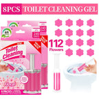 Toilet Bowl Gel Stamps 4 or 8 Pack 56–112 Count with Dispenser – 6 Fragrances Bathroom Cleaning Gel Stamp Prevents Limescale & Toilet Ring Fresh Flower Scent Air Freshener