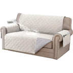 Liquid-Resistant Sofa Cover with Pocket, Geometric Pattern Couch Slipcover Furniture Protector for Pets, Washable Thick Soft 1 2 3 4 Seat Sizes Chair Loveseat Sofa