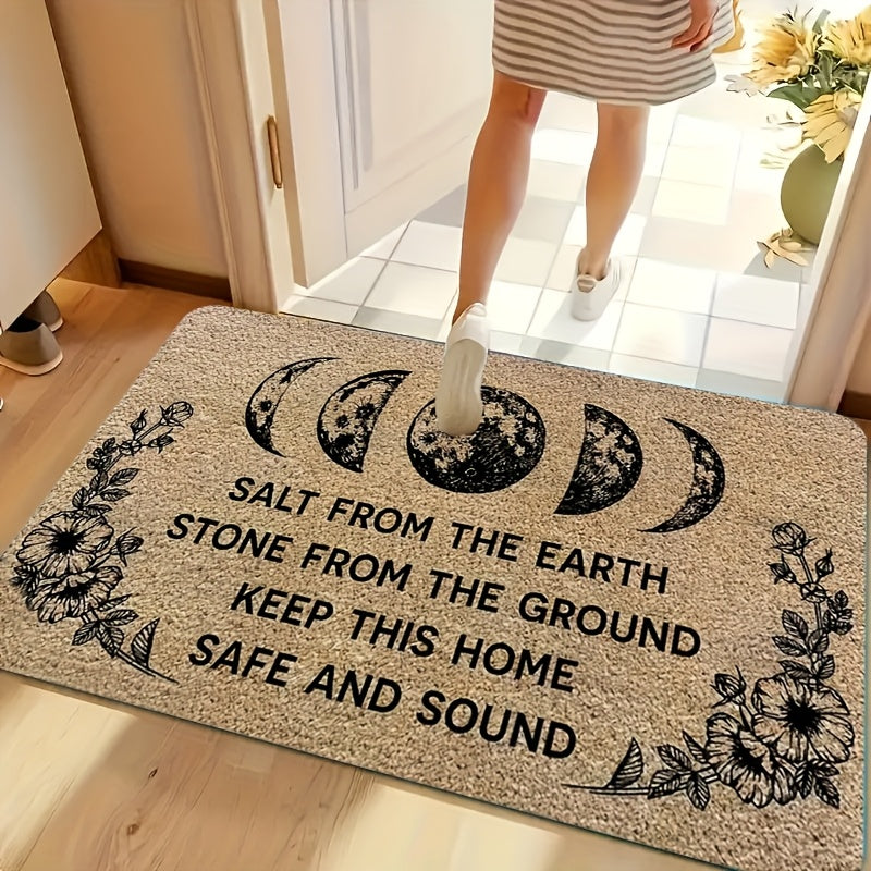 Halloween Witch Doormat Non-Slip Polyester Indoor Outdoor Floor Mat - Spooky Funny Witch Print for Front Door Entryway Porch, Halloween Home Decoration & Gift Idea